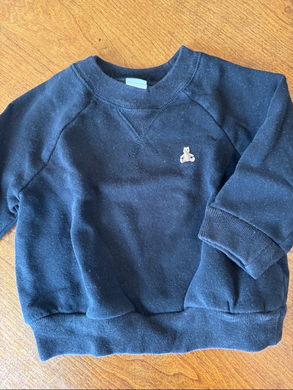 Gap Baby Black Sweatshirt with Teddy Embroidered Patch